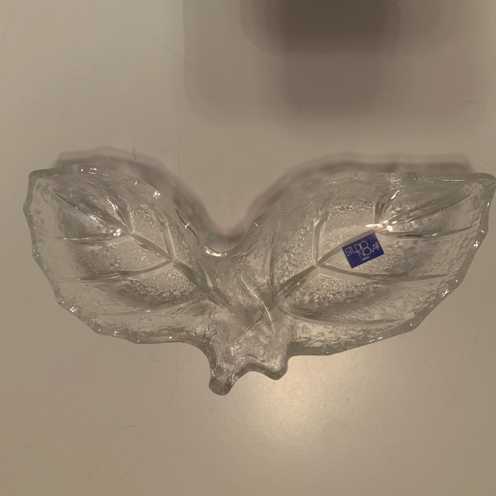 Studio Nova crystal leaf candy dish, NWT